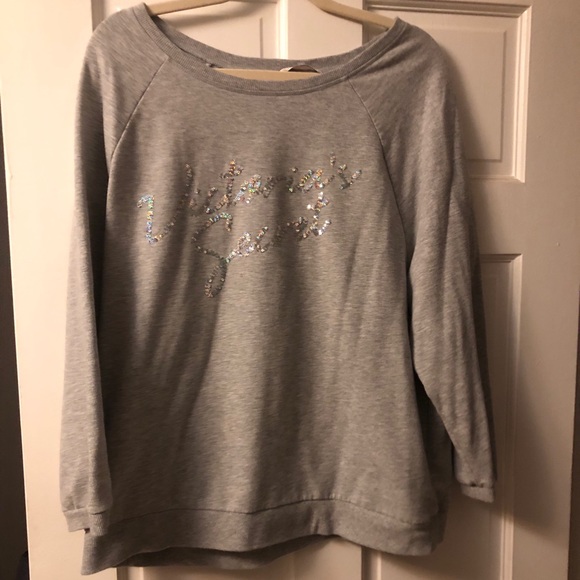 Victoria's Secret Tops - Gray Victoria Secret size large sweatshirt.